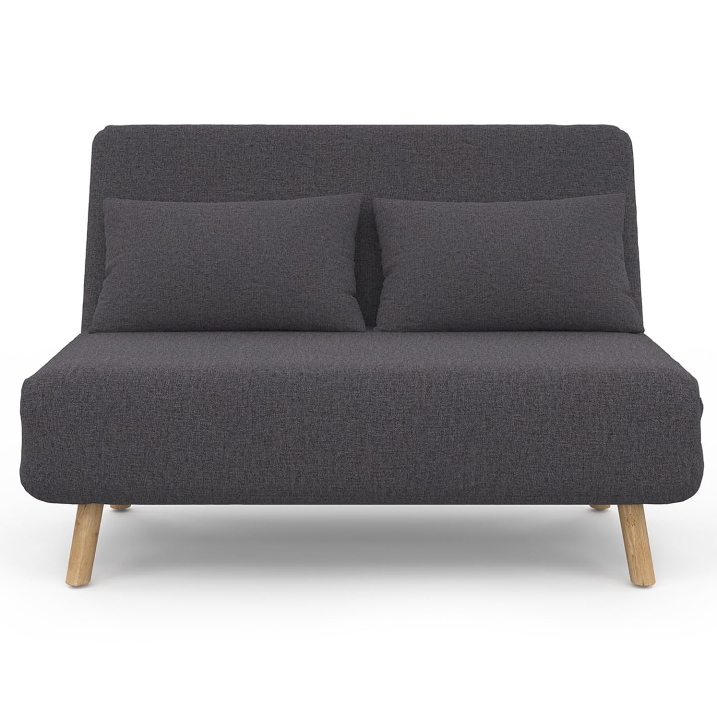 IDMarket - Sofá convertible Romeo cama supletoria 2 plazas 120 x 190 cm Tela Gris Antracita