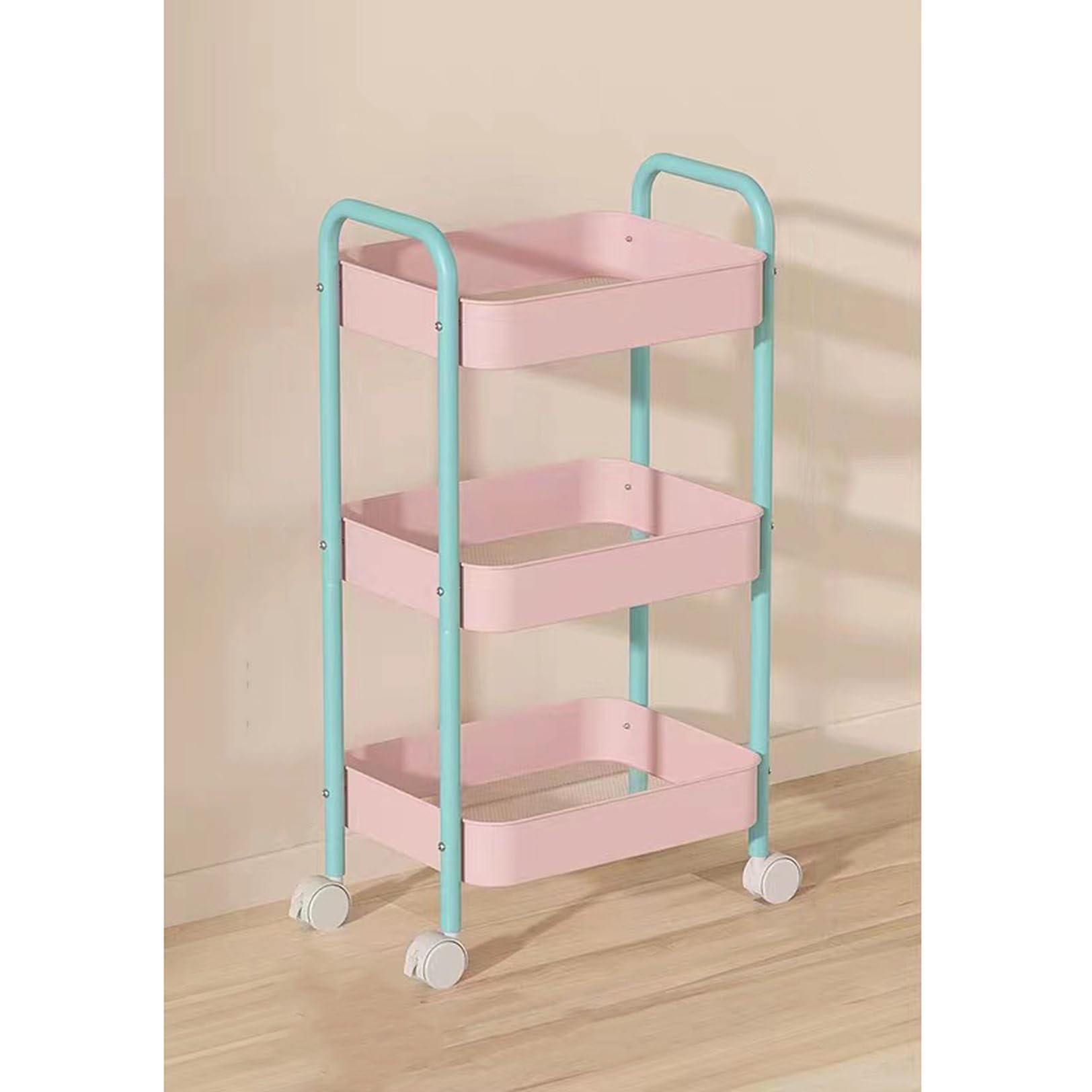 Amazon.co.jp: MJKQ9 ワゴン キャスター付き キッチンワゴン 3段