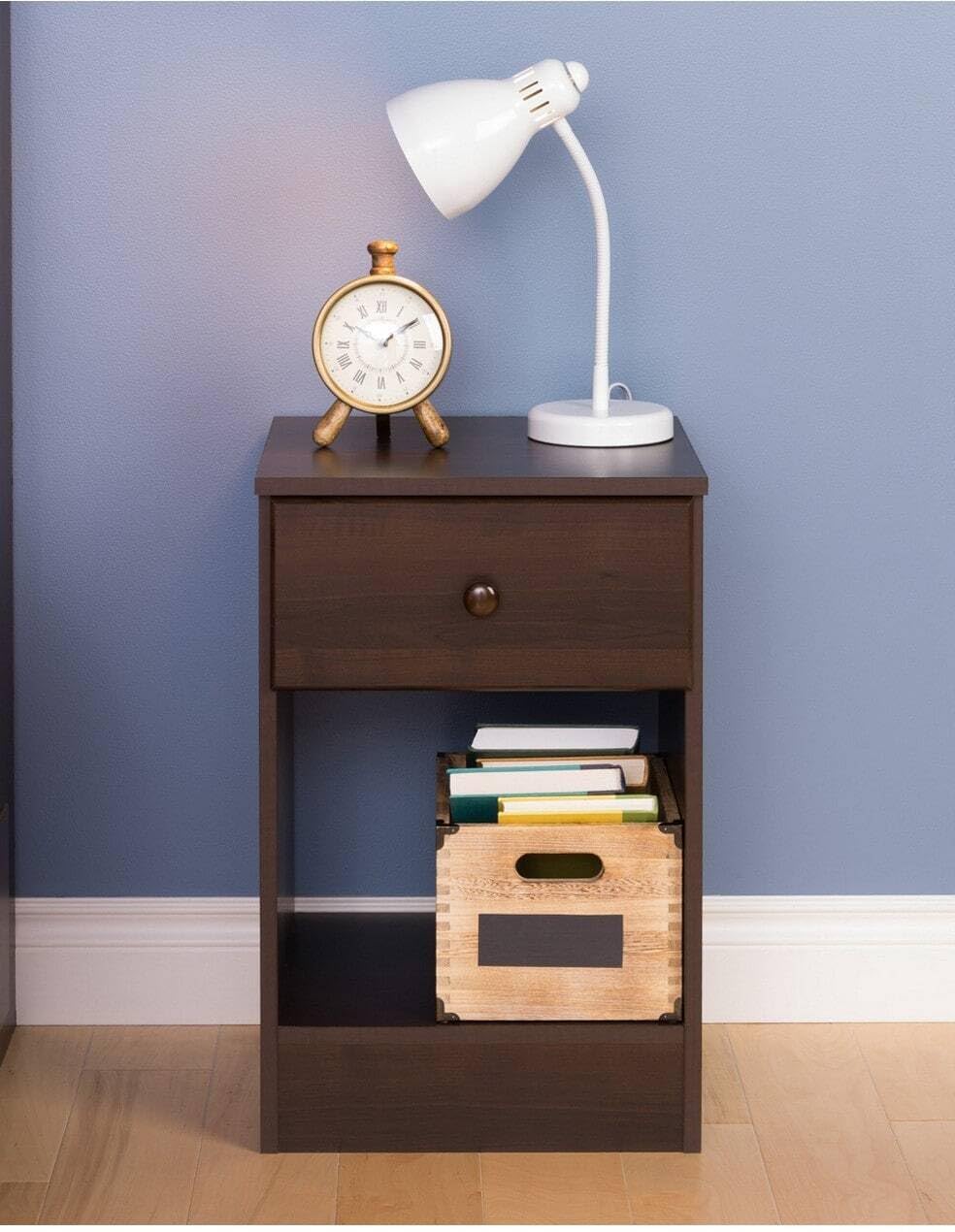 Solid Wood Table with 1 Drawer and 1 Self Storage, Side Table, Night Stand Wooden Side Table (Finish Color - Brown 1 D)-image-45