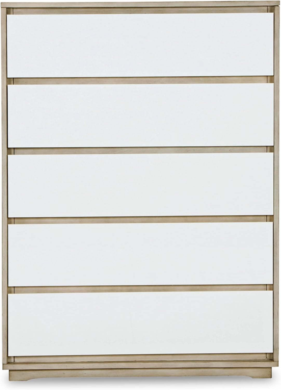 White Glossy 50" Chest of Drawers with Soft Close Dovetail Drawer
