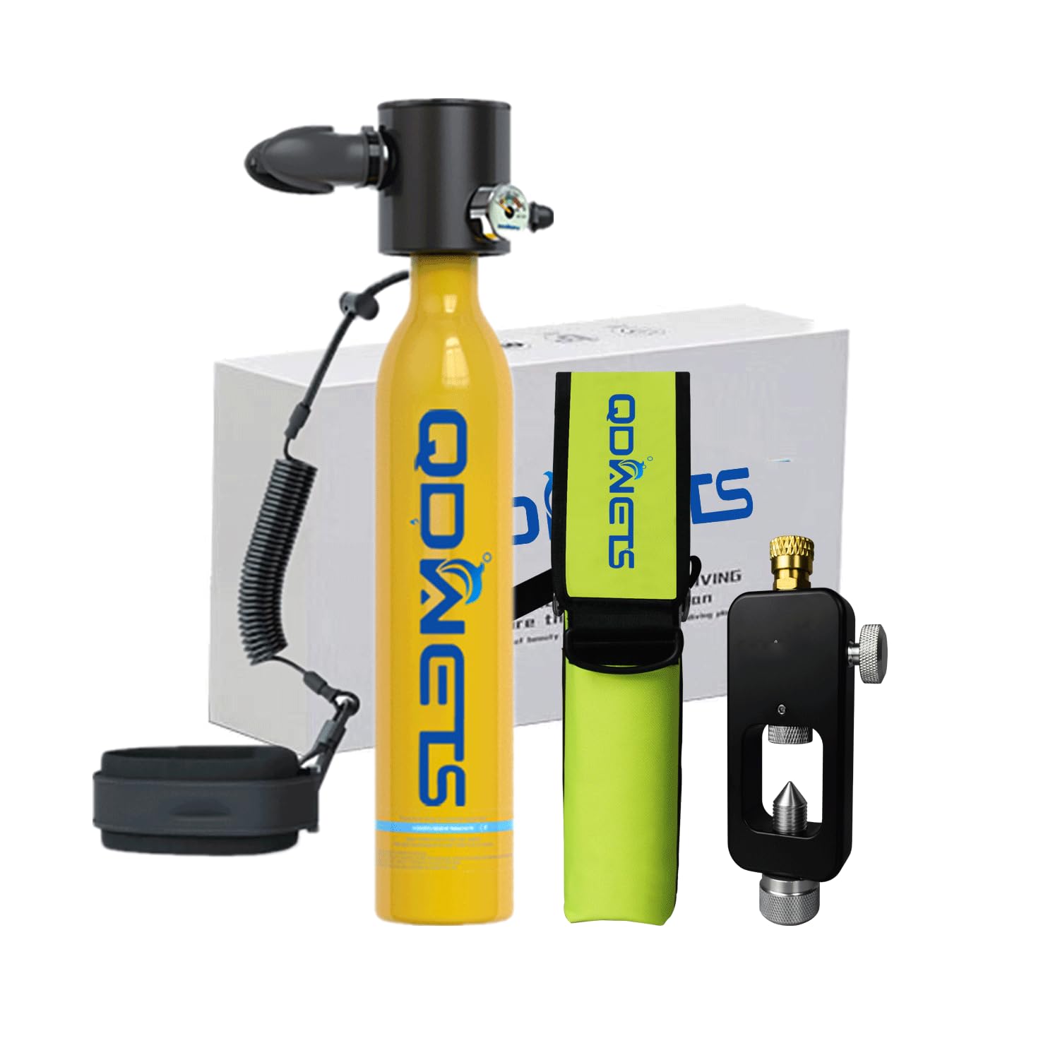 S3000 0.5L Mini Scuba Dive Tank, Marked Reusable Scuba Pony Bottle with 5-10 Minutes of Backup Air. Scuba Diving Tank Equipment, Mini Scuba Dive Cylinder & Scuba Diving Oxygen Tank.(Yellow)