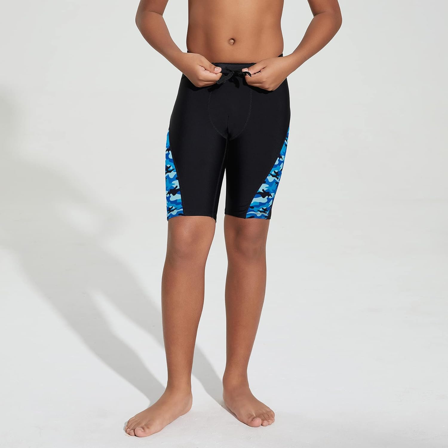 LEAO Youth Boys Swim Jammers Solid Swimsuit UPF 50+ Sun Pretection Quick Dry Athletic Swimming Shorts - Image 3