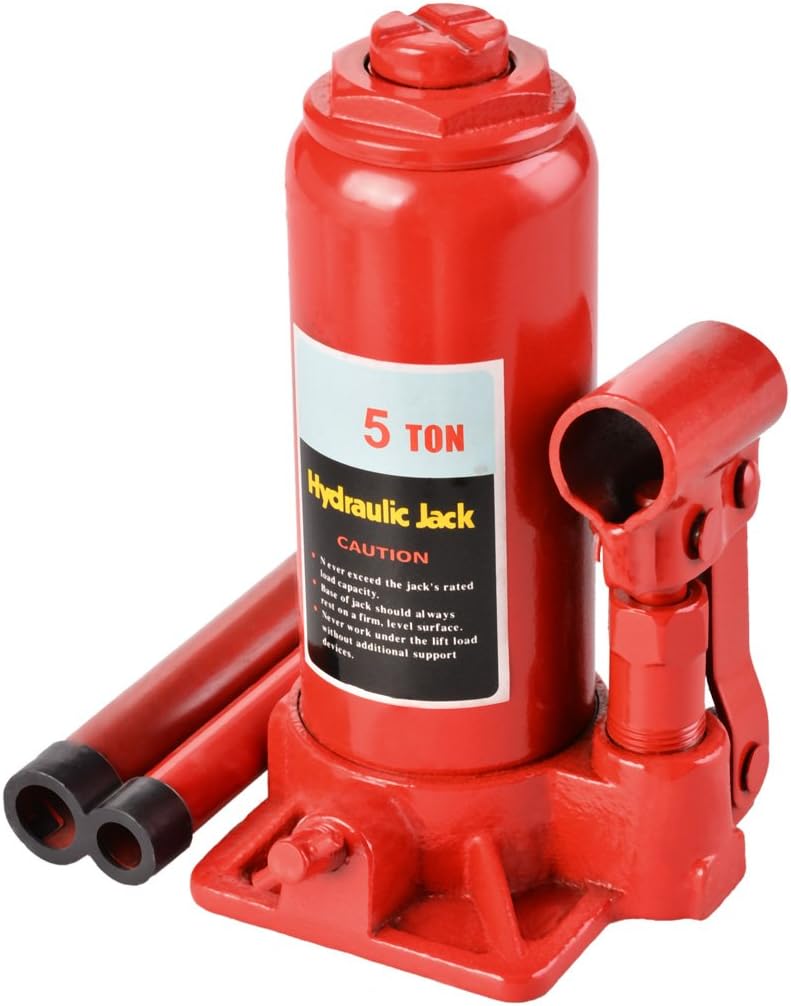 Teamyy Portable Vertical 5 Ton Heavy Duty Hydraulic Bottle Jack Auto Repair Tools