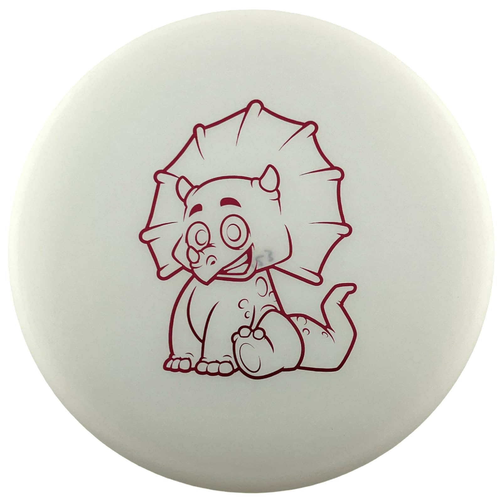 Triceratops Easy-to-Throw Lightweight Disc Golf Putter for Children by Dino Discs | Egg Shell Glow Plastic