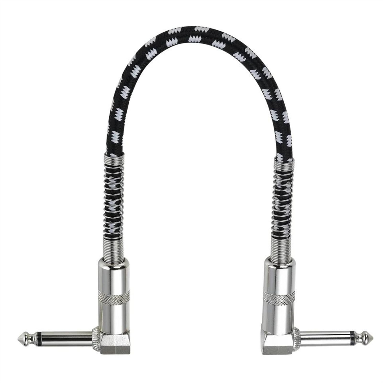5 Pz 30 Cm Nylon Intrecciato Ad Angolo Retto 1/4 '' Jack Da 6,5 ​​mm A 6,5 ​​mm OFC Cavo Audio Per Effettivi Mixer Per Chitarra Elettrica Cavo Audio per Strumento Chitarra