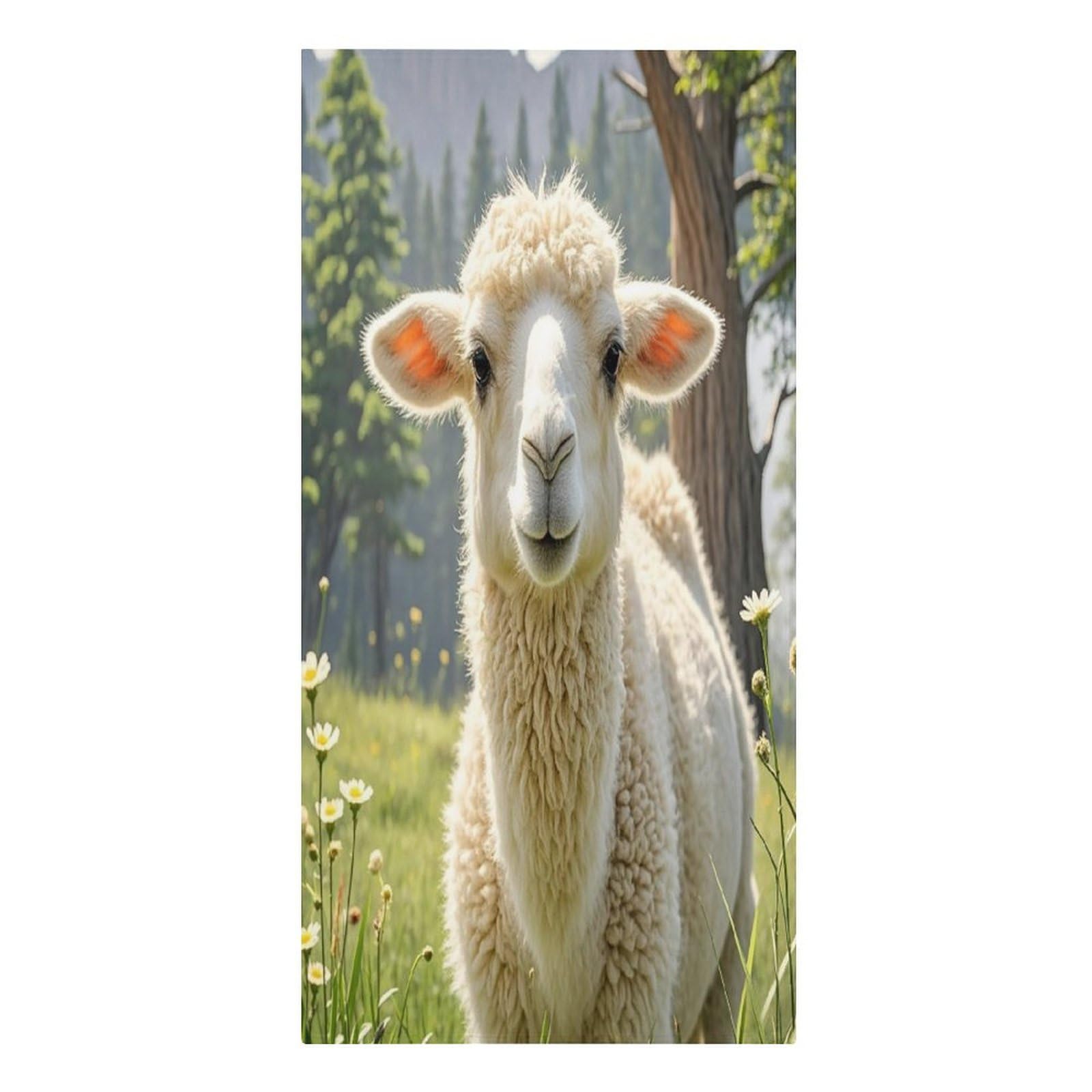 FekiLoot Llama Alpaca Towels Lightweight Thin Beach Towel Classic Soft Large Pool Towel Highly Absorbent Sand Free Bath Towels Travel Blanket for Vacation Essentials Adult Gift 30" X 61"