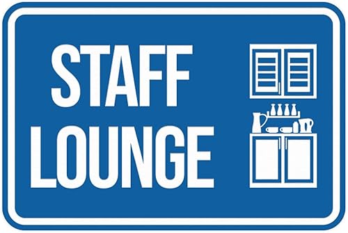 Letrero clásico enmarcado para sala de estar del personal (azul) - grande