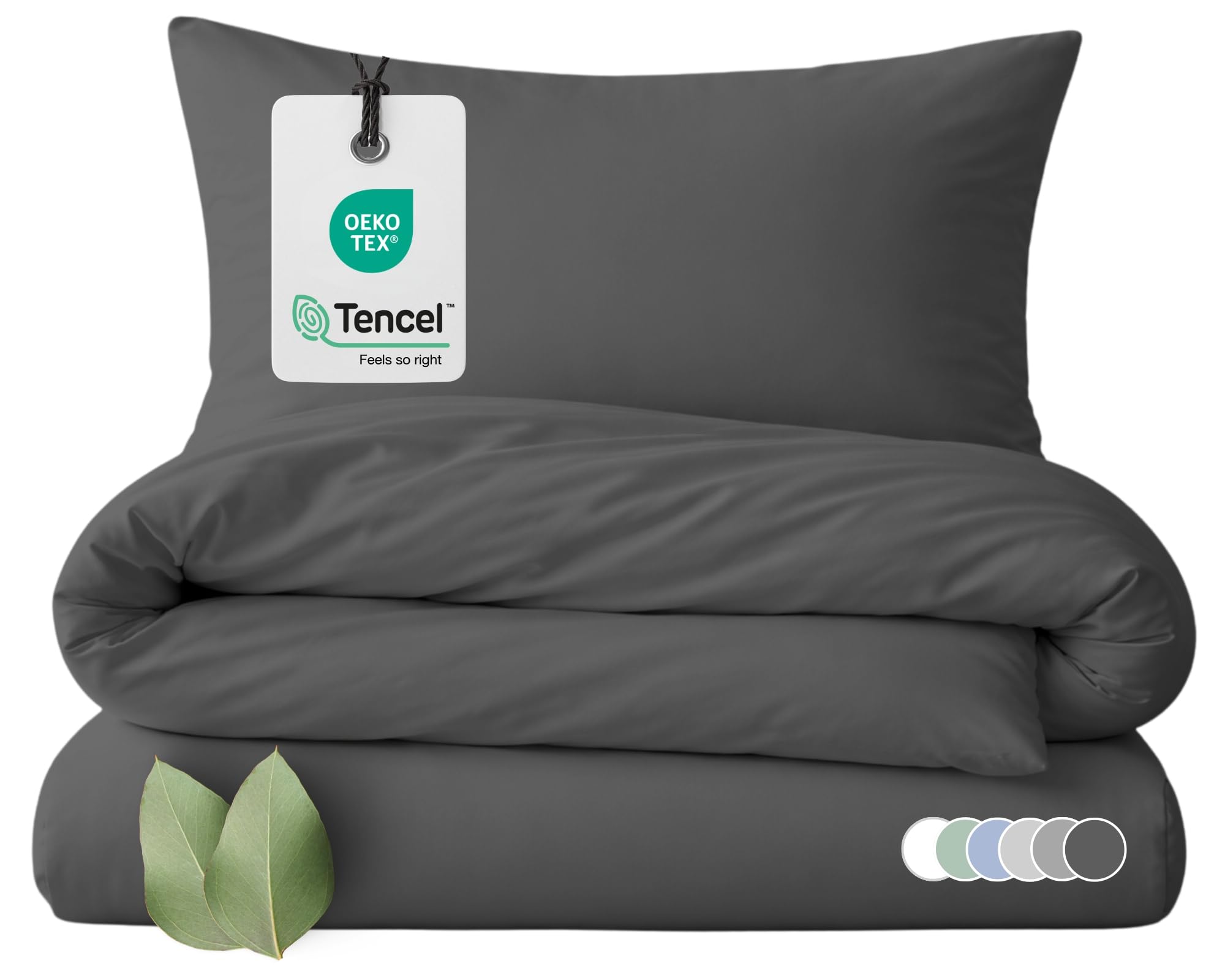 Carpe Sonno Lyocell Bettwäsche 135x200 cm [Tencel™] kühlend – Anthrazit