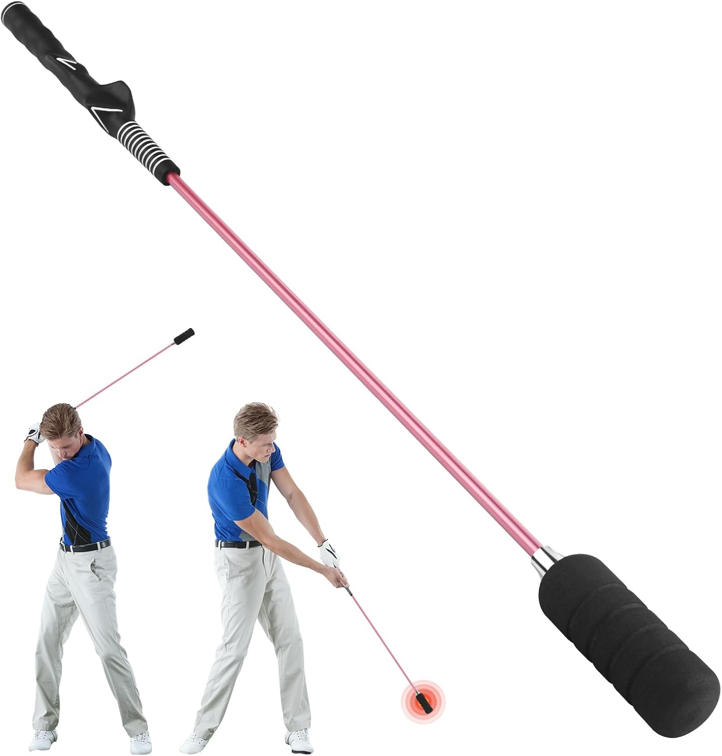 Golf Swing Trainer-Golf Tempo?Grip Trainer?Click Stick Golf Trainer?Golf Speed Trainer?Rhythm Correction for Tempo & Wrist Angle?Portable Training Aid for Beginners to Pros