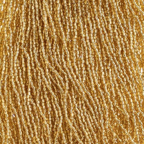 Czech Seed Beads 3Cut 12/0 Silver Lined Gold Strung 3600 Beads for Jewelry Making and Crafts
