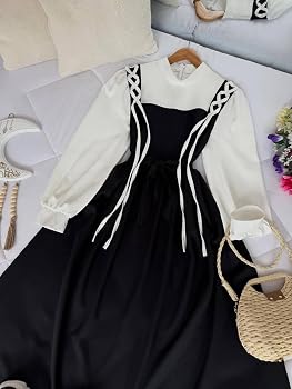 ملابس نسائية قطعتين نمط كوري فستان سلوبت + بلوزة بأكمام قصيرة Cbh Imported Fashion Fashion One Size 65k 70K Code 1032