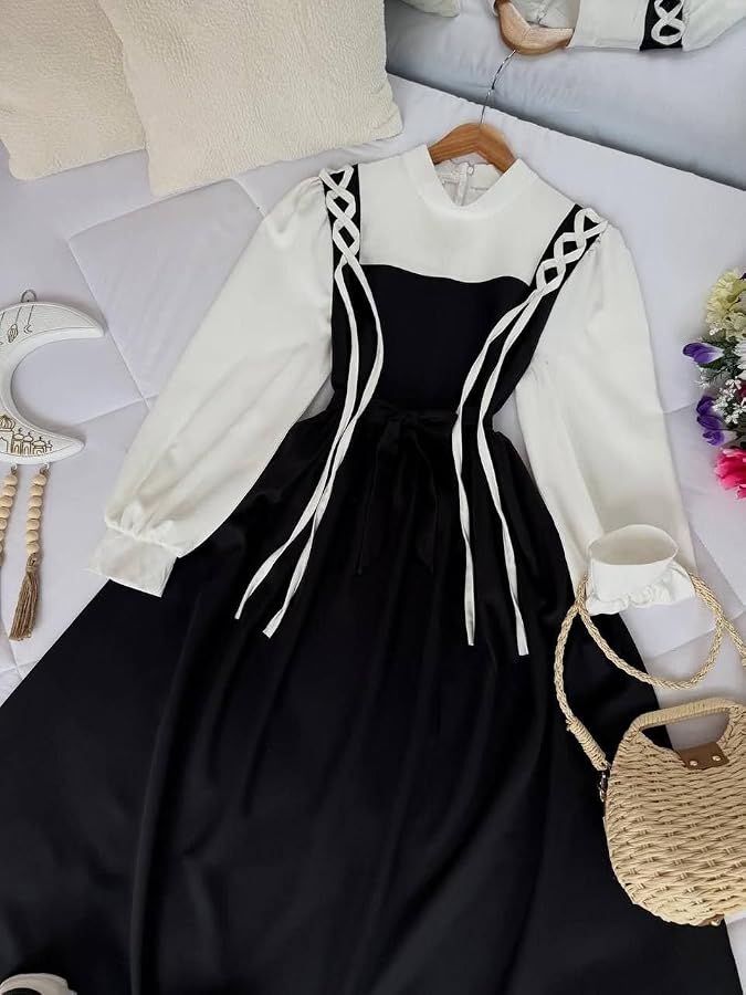 ملابس نسائية قطعتين نمط كوري فستان سلوبت + بلوزة بأكمام قصيرة Cbh Imported Fashion Fashion One Size 65k 70K Code 1032