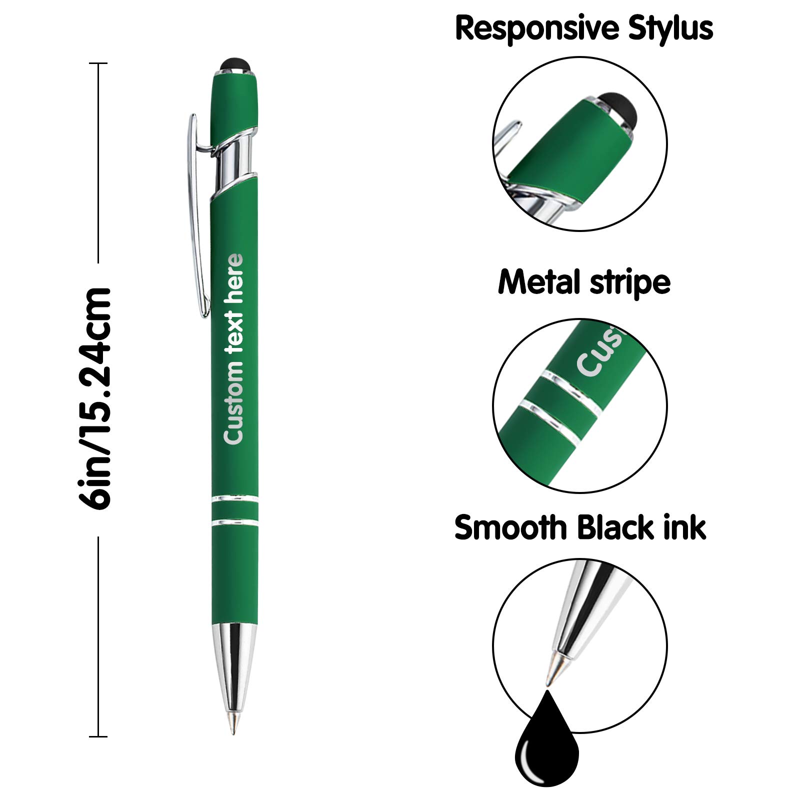 100 Pack Personalised Pens in Bulk with Stylus Tip - Image 2