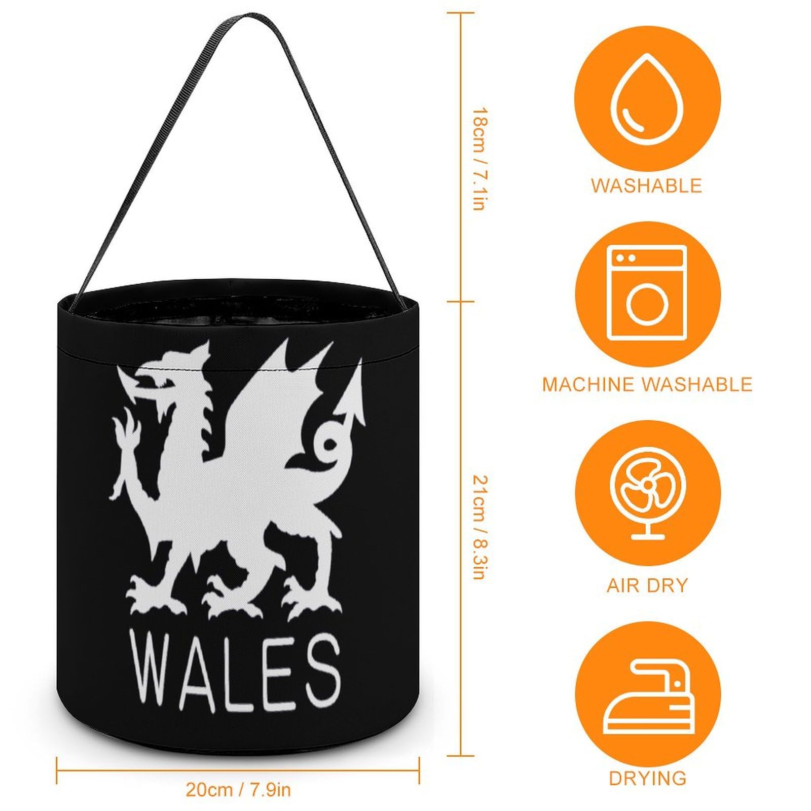Wales Welsh Flag Cute Easter Basket Bags Eggs Bucket Candy Tote Decorations Gifts Party Storage Bag