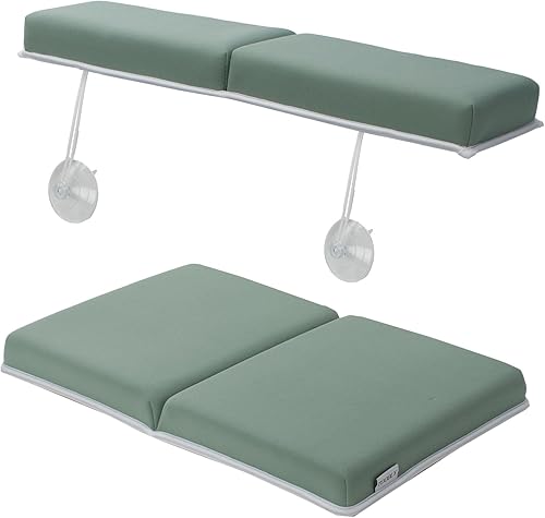 Cómodo juego de rodilleras y codos de baño sin bolsillos, almohadilla para rodillas para bañera con espuma viscoelástica y organizador de juguetes