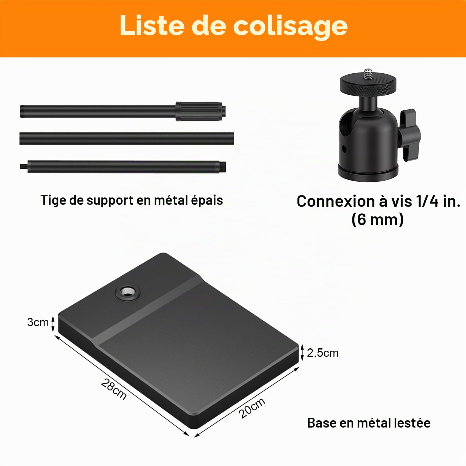 Support videoprojecteur, support projecteur, pied videoprojecteur sur pied | Capacité de charge de 5 kg, réglable en hauteur, pivotant à 360°, tige de support en métal épais, base en métal stable