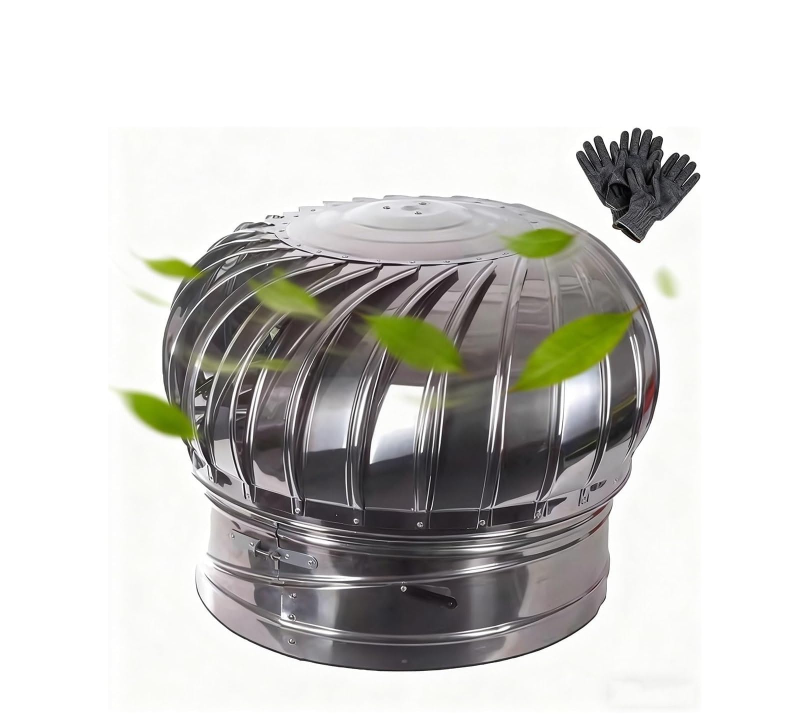 Vividcrate One Color 201 Stainless Steel Rotating Chimney Cap Anti-Downdraught Wind Spinner Cowl (2.9", 4.3", 6.2", 7.8", 8.6", 9.8", 11.8")(9.8")