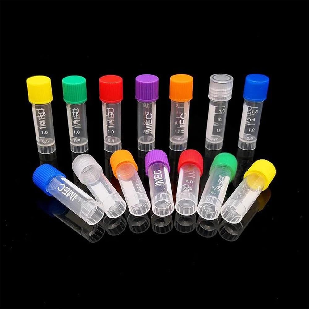 Equipos y suministros de laboratorio Lote de 500 tubos crioviales muestra plástico 1,8 ml con junta silicona