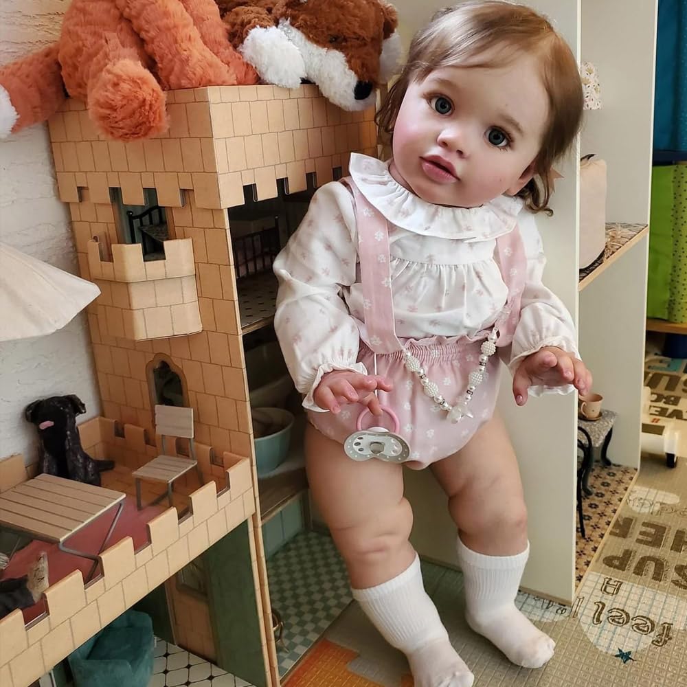 RXDOLL Duży rozmiar Reborn maluch dziewczynka Pippa 66 cm naturalnej wielkości Reborn Baby Dolls tkanina ciało realistyczne lalki niemowlęce, które wyglądają jak prawdziwe dzieci, maluch niemowlęta