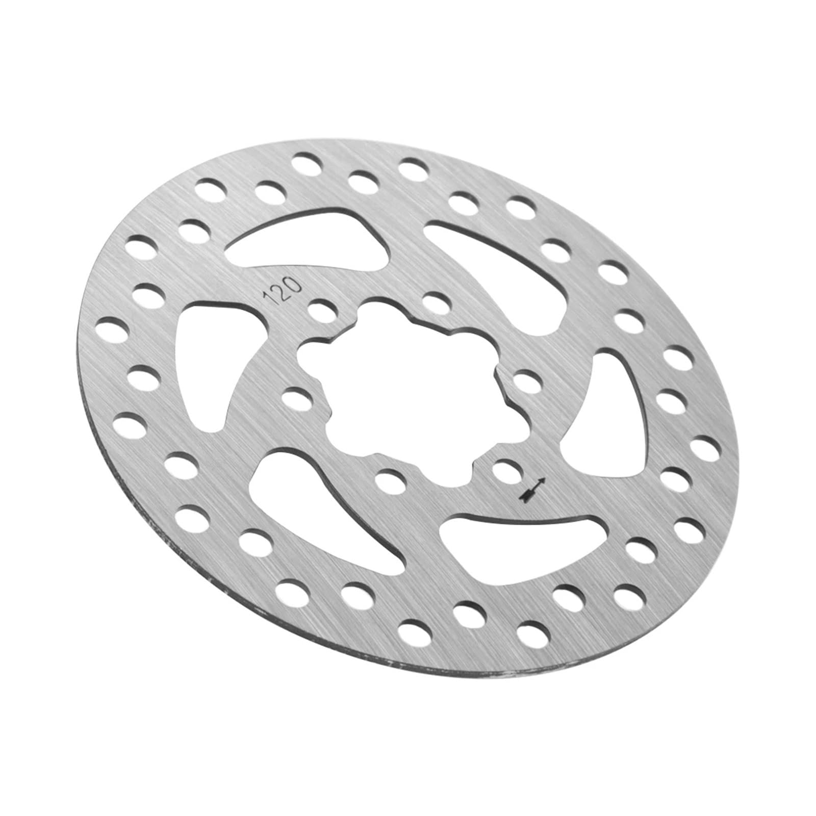 Dispositivo Freno a Disco da 120 mm for Monopattino Elettrico, rotore in Acciaio Inossidabile a 6 Fori con Viti, Compatibile con VSETT 9 9+ Zero 8X 9 E Scooter(Silver)
