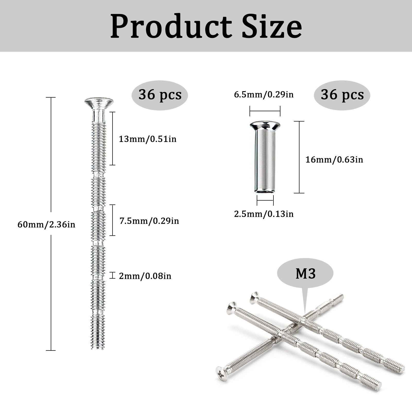 Viti A Brugola Viti A Testa Cilindrica Per Maniglie Porta – 6mm - Foto 3