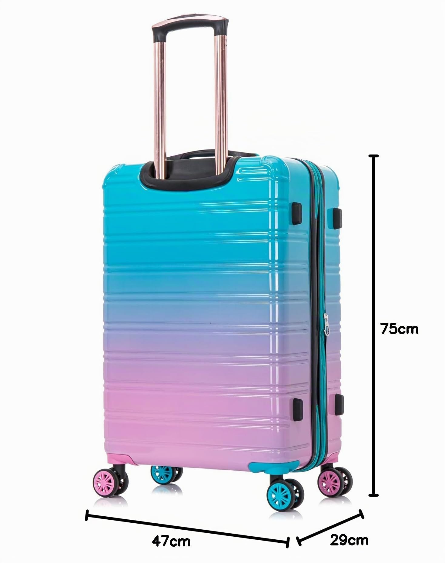 CELIMS - Maleta de Policarbonato | Maleta de Viaje Cabina | Maleta Cabina 55x40x20 cm | Trolley Cabina | Degradado Turquesa