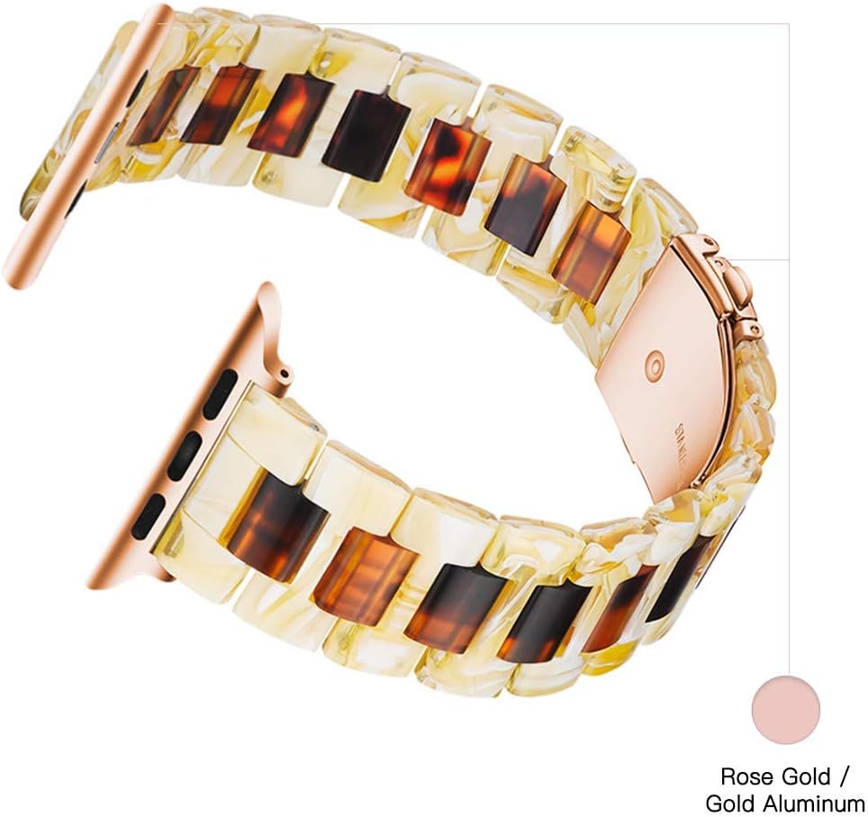 Fashion Resin iWatch Bands for Apple Watch Series Ultra 8 7 6 SE 5 4 3 2 1 (38mm/40mm/41mm, 42mm/44mm/45mm/49mm), Multicolor, 38mm, Light Blue, Modern, Sports, Buckle Closure - Image 4