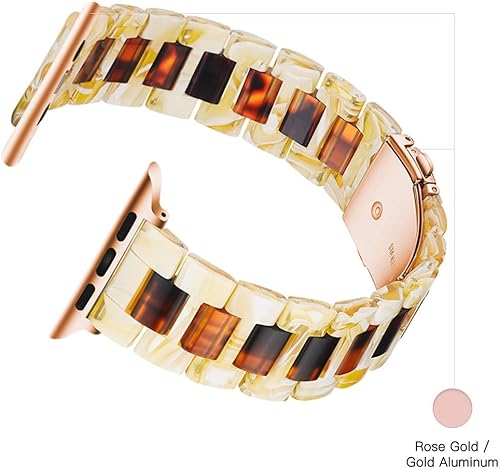 Vista 4 de Correas de resina para iWatch Series Ultra 8 7 Starlight compatibles con Apple Watch Series Ultra 8 7 Series 6 SE 5 4 3 2 1 1.496 in/1.575 in/1.614