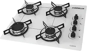 Cooktop 4 bocas Chamalux ultra chama Bivolt Gás Natural Trempe de Chapa Branco