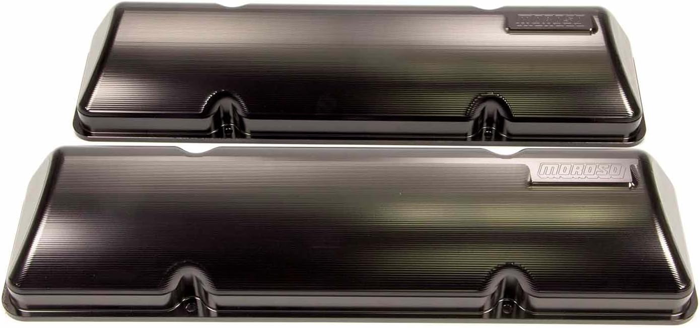 Moroso Stock Height Valve Covers Black Anodize Aluminum SBC P/N 68050