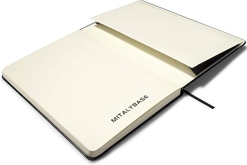 Miniatura 4 de Cuaderno de tapa dura clásico de puntos Mitalybase grande de 54 x 83 pulgadas papel grueso 192 páginas diario negro punteado