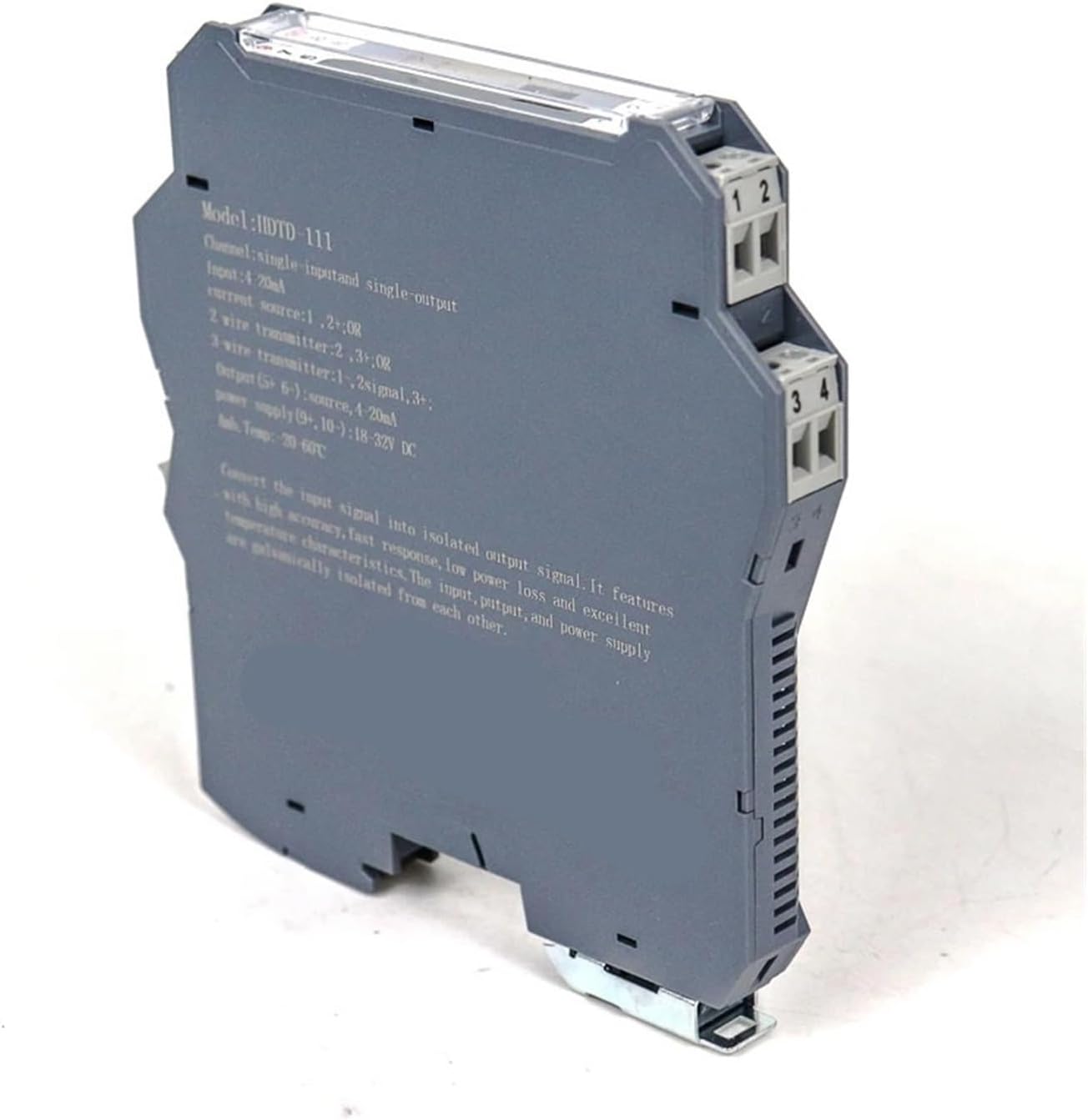 2 in 2 Out 220V Power Supply Isolating Signal Transmitter Dc Input Voltage Output Signal Isolator(1-5V in_220V_4-20MA)