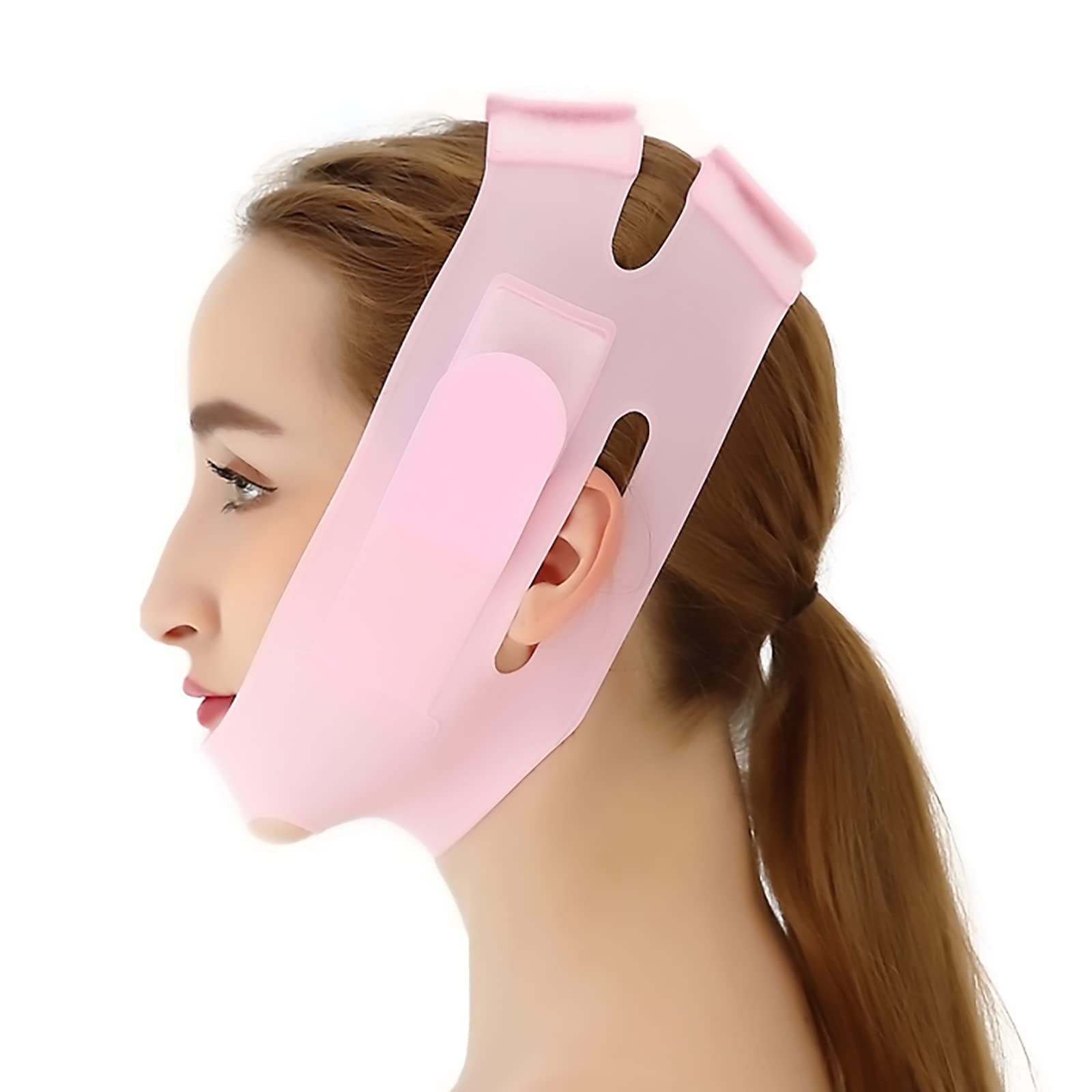 WIDVIH Reusable Silicone Double Chin Reducer V Line Face & Neck Lift Silicone Mask Chin Fat Compression Garment V-shaped Double Chin Eliminator