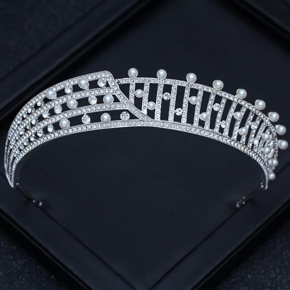 Tiara, stop strasu, biżuteria na głowę, srebrna, dla kobiet, prosta, modna ozdoba na wesele, ozdoba do włosów, w stylu vintage, na imprezę, prezent