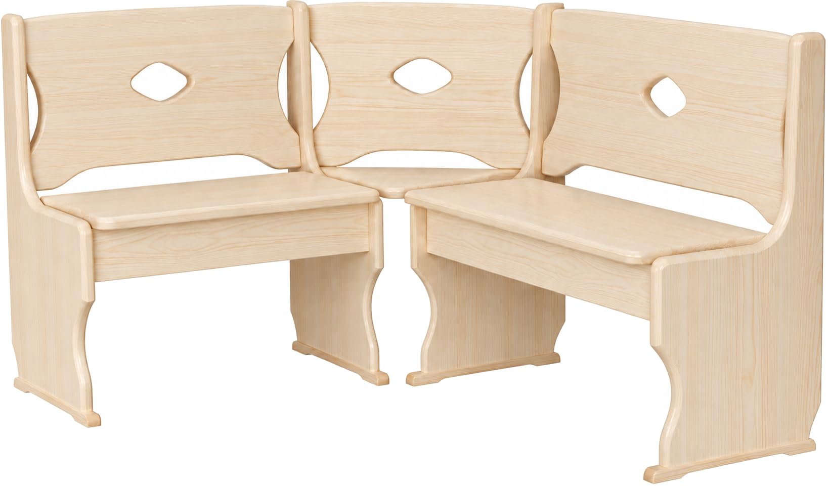 Banc d'angle en pin massif écologique - 160 x 160 cm
