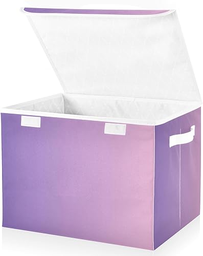 Miniatura 2 de Purple Gradient Fabric Bins, Large Capacity Clothes Storage Bag, Closet Storage