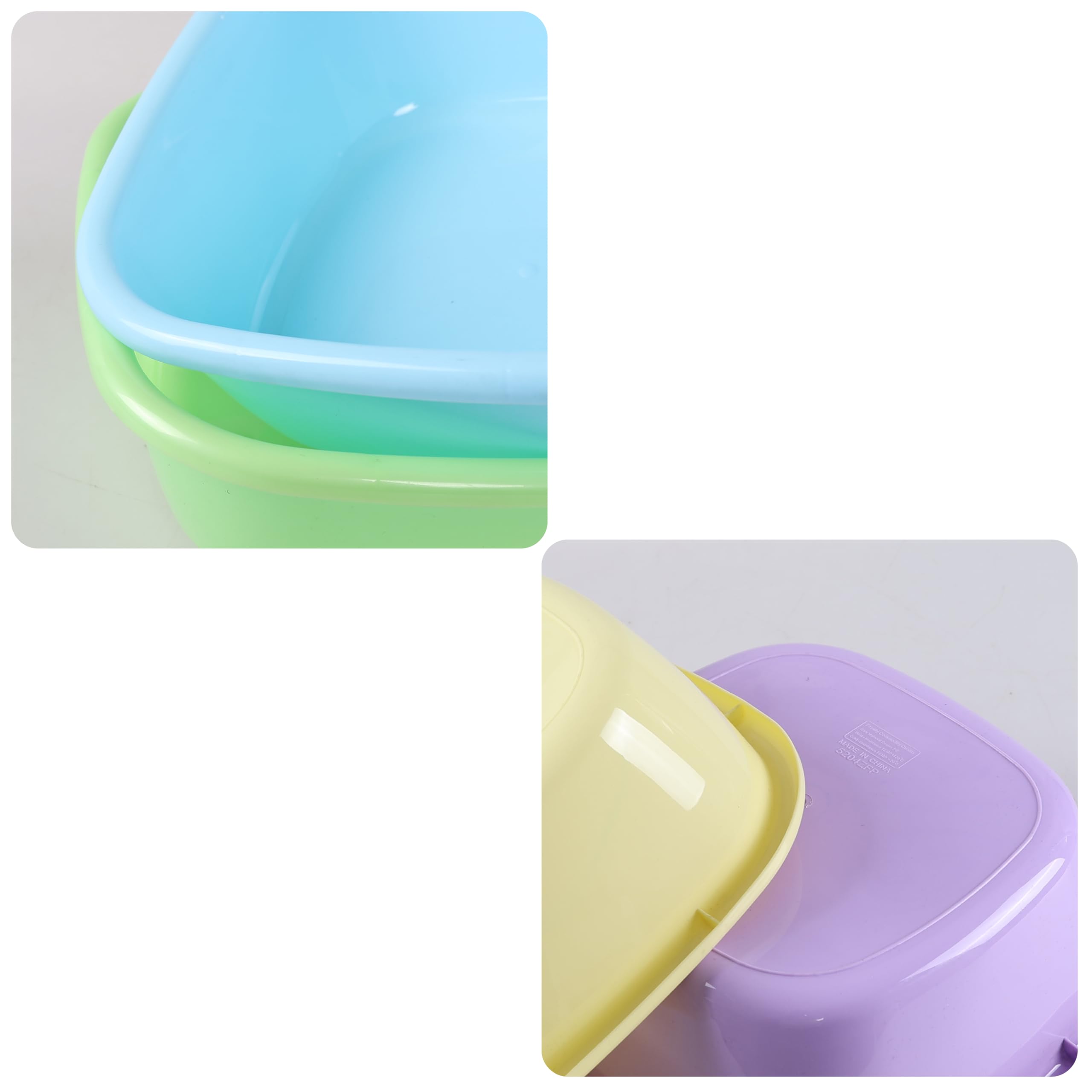 Bacinella in plastica da 8 l, set di 4 piccole vasche colorate per lavabo
