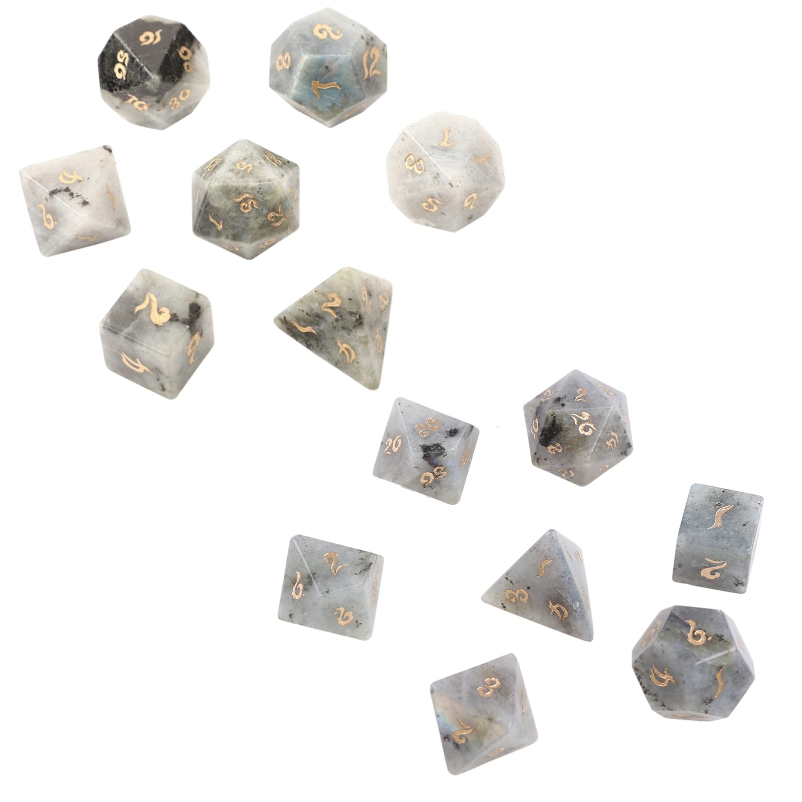 D4 D10 D12 D20 Número Dados poliédricos de Piedras, 7 Pcs