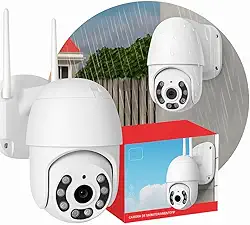 Câmera de Segurança Wi-Fi Externa 360° HD 1080p com Visão Noturna Colorida, IP66 à Prova d’Água e Poeira, Detecção de Movimento e Áudio Bidirecional