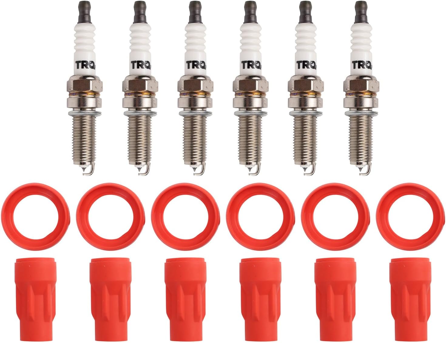 TRQ Ignition Coil and Spark Plug Kit 12 Piece Compatible with 2007-2011 Mitsubishi Outlander