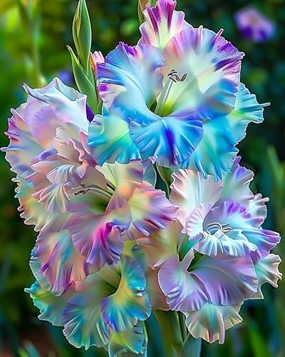 Gladiolo bulbi,Gladiolo pianta vera,Piante erbacee perenni,Decorazione del giardino, bulbi belli e sani(non fiori artificiali)-5 bulbi-G