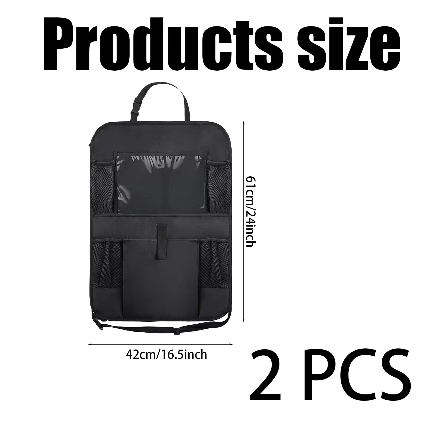 2 piezas Organizador Asiento Coche, Protectores de Asiento para Coche, Universal Multi-Bolsillo Protector Trasero del Ssiento de Coche para Niños, con Almacenamiento para Tabletas
