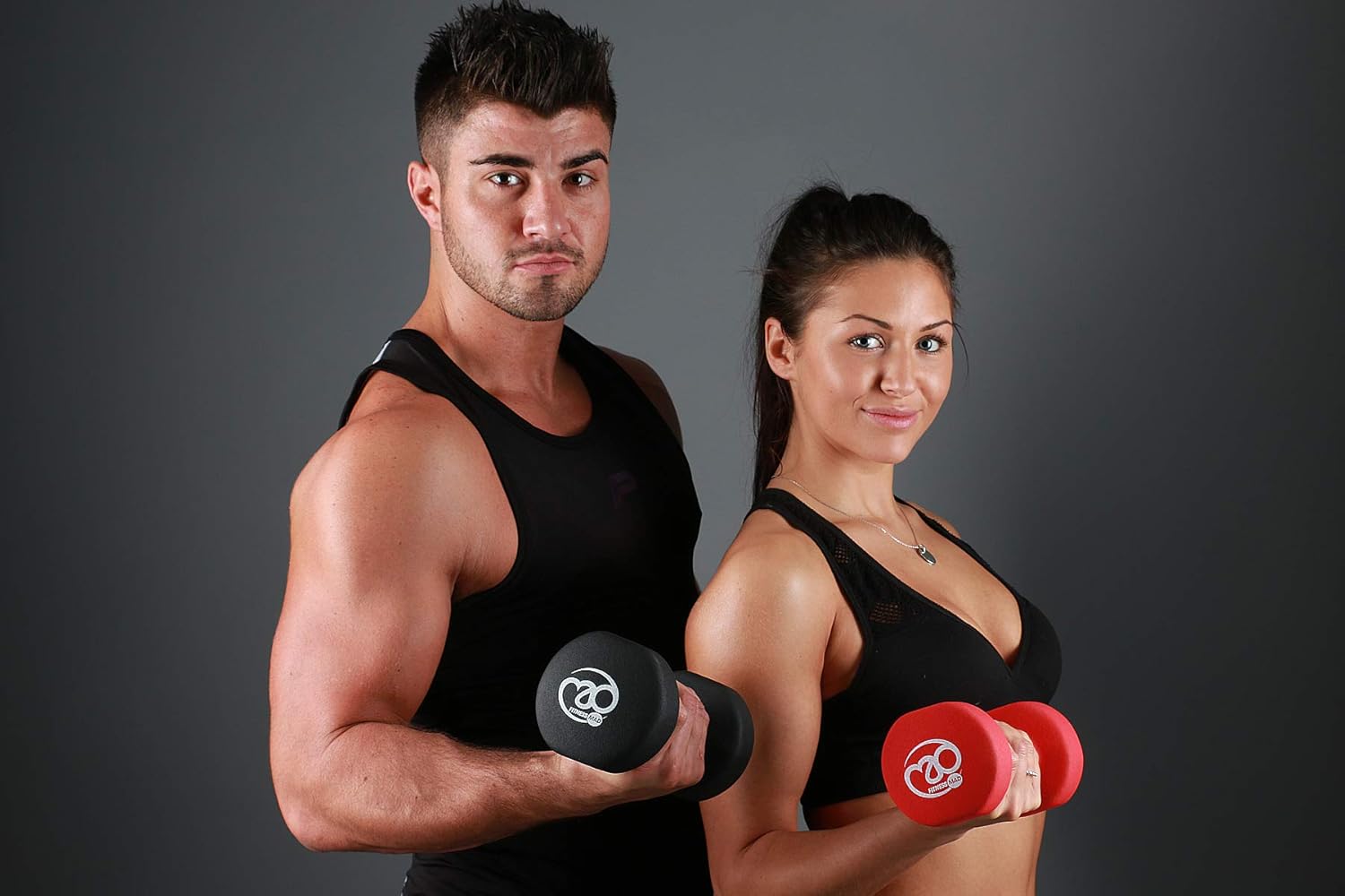 Fitness Mad Neoprene Dumbbells | Pair of Dumbbells | Home Exercise & Studio Use | Cast Iron Body with Neoprene Coating | Weights 0.5kg - 6kg, Multi Coloured & Black 7