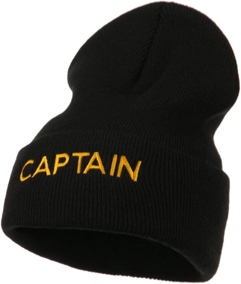 e4Hats.com Captain Embroidered Cuff Long Beanie