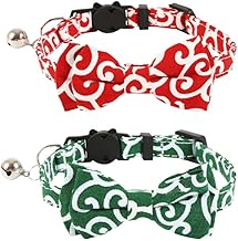Cute Pet Collar Ribbon, Cat Collar Accessory with Bell Set, Set of 2, Adjustable Pet Collars, Lightweight
