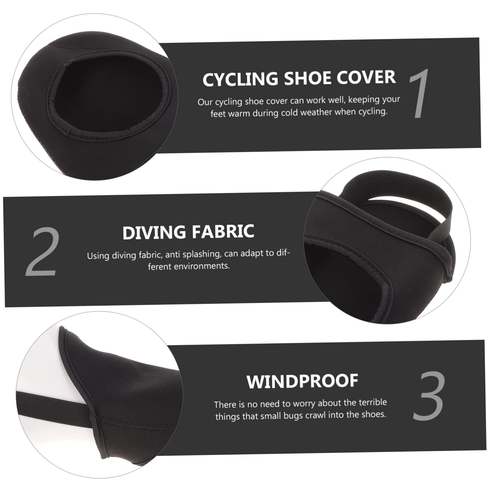 ifundom 1 Pair Cycling Toe Covers Warm Winter Bike Shoe Covers Windproof Water-Resistant Outdoor Riding Accessories