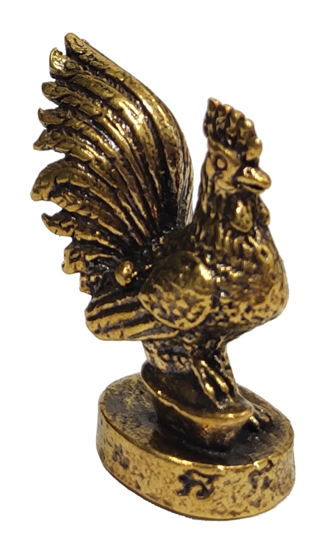 Purpledip Rare Miniature Brass Figurine Cock Rooster: Collectible Statue with Detailed Very Fine Workmanship (12699F) - Image 2 thumbnail