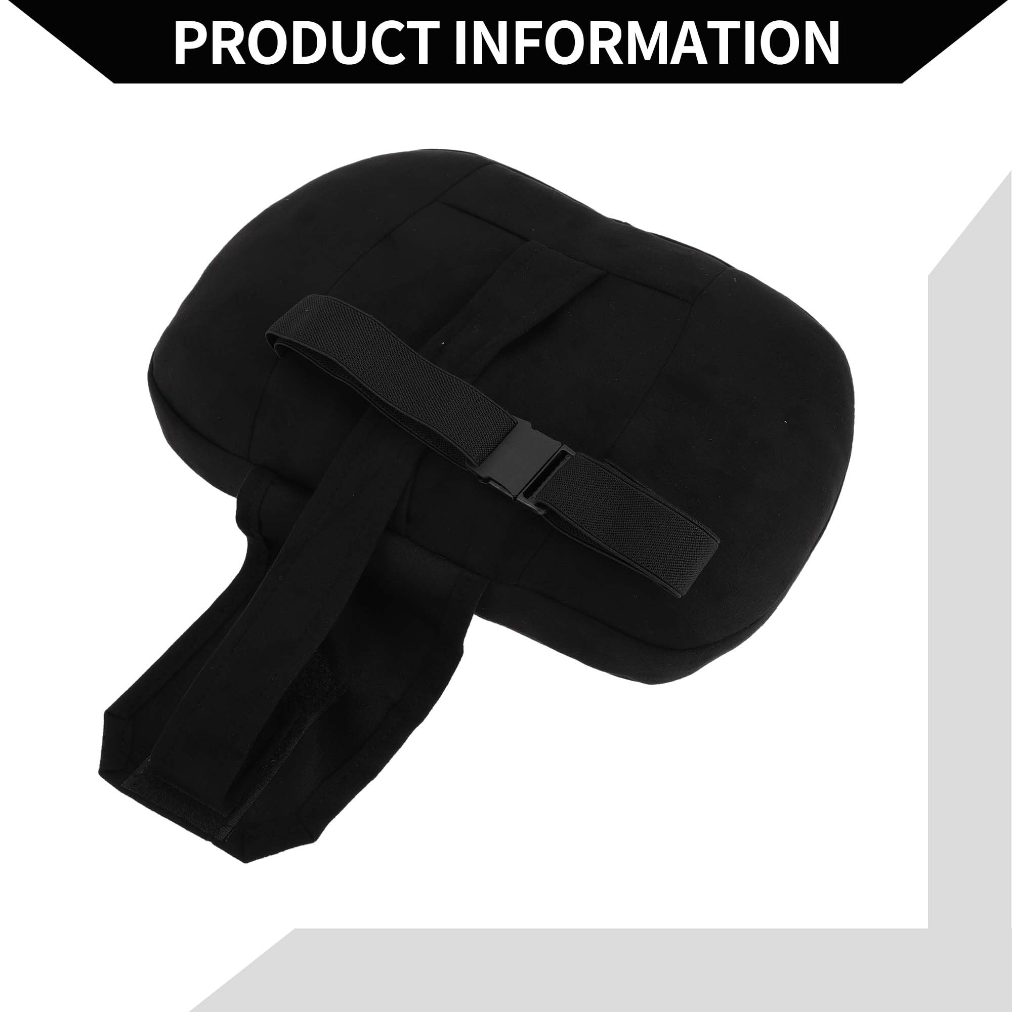 Cojín De Cuello para Coche Almohada Reposacabezas para Coche para Cuello Y Espalda Espuma Viscoelástica Transpirable De Gamuza 1 Pc Negro