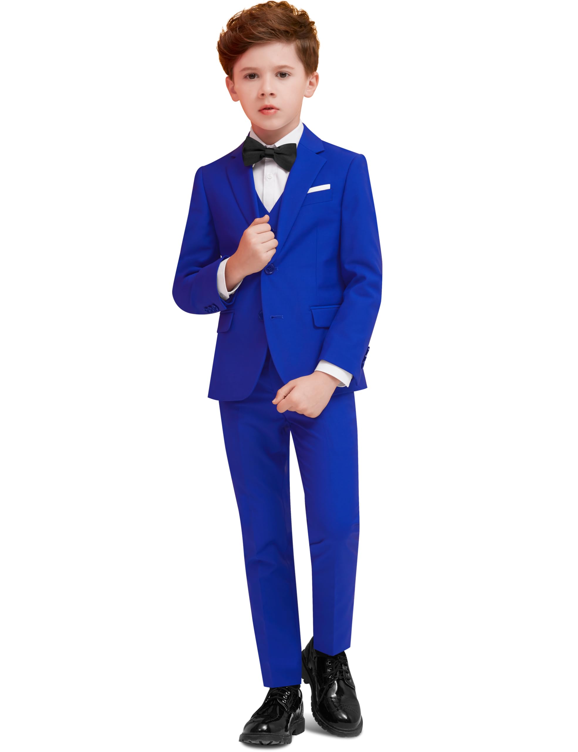 PACOROMANO Boys Suit Set with Suspenders, Suit with 3 Versions-Regular, Slim and Husky