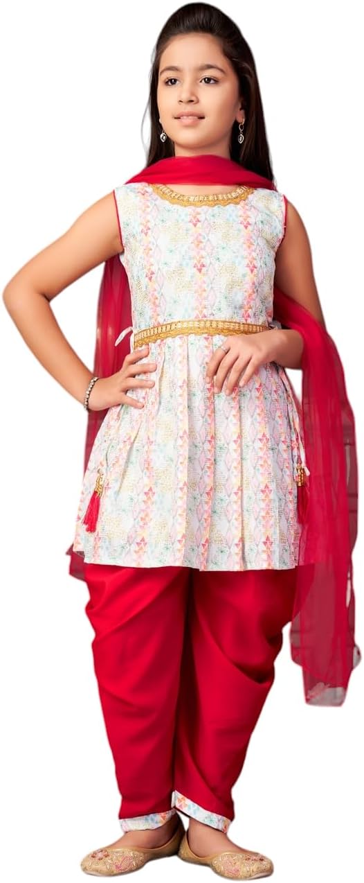 Aarika Girls Ethnic Wear Maroon-White...